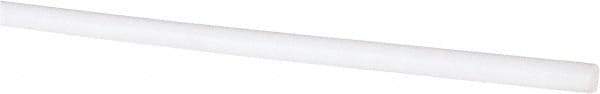 Made in USA - 6' Long, 3/16" Diam, PTFE (Virgin) Plastic Rod - White - Industrial Tool & Supply