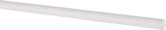 Made in USA - 4' Long, 1/4" Diam, PTFE (Virgin) Plastic Rod - White - Industrial Tool & Supply