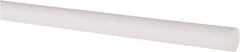 Made in USA - 3' Long, 3/8" Diam, PTFE (Virgin) Plastic Rod - White - Industrial Tool & Supply