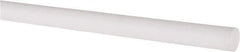 Made in USA - 4' Long, 3/8" Diam, PTFE (Virgin) Plastic Rod - White - Industrial Tool & Supply