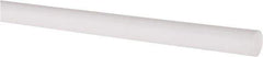Made in USA - 5' Long, 3/8" Diam, PTFE (Virgin) Plastic Rod - White - Industrial Tool & Supply