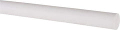 Made in USA - 5' Long, 1/2" Diam, PTFE (Virgin) Plastic Rod - White - Industrial Tool & Supply