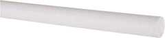 Made in USA - 3' Long, 5/8" Diam, PTFE (Virgin) Plastic Rod - White - Industrial Tool & Supply