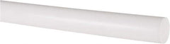 Made in USA - 1' Long, 3/4" Diam, PTFE (Virgin) Plastic Rod - White - Industrial Tool & Supply