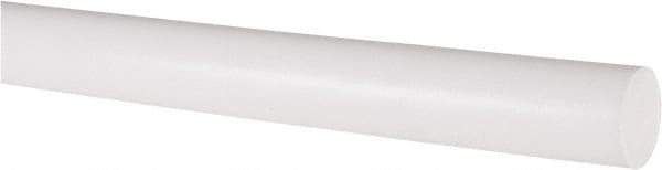 Made in USA - 2' Long, 3/4" Diam, PTFE (Virgin) Plastic Rod - White - Industrial Tool & Supply