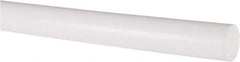 Made in USA - 2' Long, 3/4" Diam, PTFE (Virgin) Plastic Rod - White - Industrial Tool & Supply