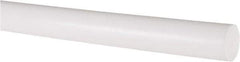 Made in USA - 4' Long, 3/4" Diam, PTFE (Virgin) Plastic Rod - White - Industrial Tool & Supply