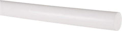 Made in USA - 5' Long, 3/4" Diam, PTFE (Virgin) Plastic Rod - White - Industrial Tool & Supply
