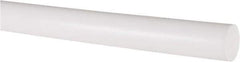 Made in USA - 6' Long, 3/4" Diam, PTFE (Virgin) Plastic Rod - White - Industrial Tool & Supply