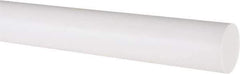 Made in USA - 1' Long, 1" Diam, PTFE (Virgin) Plastic Rod - White - Industrial Tool & Supply