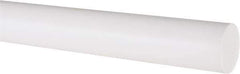 Made in USA - 3' Long, 1" Diam, PTFE (Virgin) Plastic Rod - White - Industrial Tool & Supply
