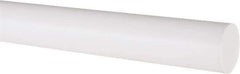 Made in USA - 4' Long, 1" Diam, PTFE (Virgin) Plastic Rod - White - Industrial Tool & Supply