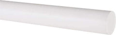 Made in USA - 5' Long, 1" Diam, PTFE (Virgin) Plastic Rod - White - Industrial Tool & Supply