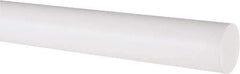 Made in USA - 6' Long, 1" Diam, PTFE (Virgin) Plastic Rod - White - Industrial Tool & Supply