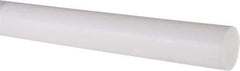 Made in USA - 1' Long, 1-1/4" Diam, PTFE (Virgin) Plastic Rod - White - Industrial Tool & Supply