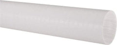 Made in USA - 1' Long, 2" Diam, PTFE (Virgin) Plastic Rod - White - Industrial Tool & Supply
