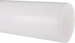 Made in USA - 1' Long, 3-1/2" Diam, PTFE (Virgin) Plastic Rod - White - Industrial Tool & Supply