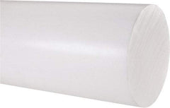 Made in USA - 1' Long, 4" Diam, PTFE (Virgin) Plastic Rod - White - Industrial Tool & Supply