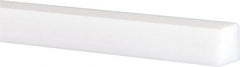 USA Sealing - 3' x 1/2" x 1/2" White PTFE (Virgin) Square Bar - Industrial Tool & Supply