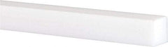 Made in USA - 5 Ft. Long x 1 Inch Wide x 1 Inch High, Virgin PTFE, Square Plastic Bar - White, +0.030 - 0.000 Tolerance - Industrial Tool & Supply