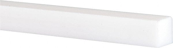 Made in USA - 5' x 3/16" x 3/16" White PTFE (Virgin) Square Bar - Industrial Tool & Supply