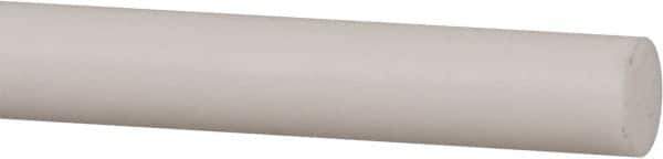 Made in USA - 1' Long, 3/4" Diam, PTFE (Mechanical Grade) Plastic Rod - +0.005 Tolerance - Industrial Tool & Supply