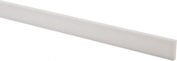 USA Sealing - 4' x 1/2" x 1/8" White PTFE (Virgin) Rectangular Bar - Industrial Tool & Supply