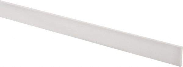 Made in USA - 4 Ft. Long x 1 Inch Wide x 1/8 Inch High, Virgin PTFE, Rectangular Plastic Bar - White, +/- 0.060 Tolerance - Industrial Tool & Supply