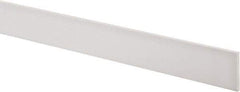 Made in USA - 4 Ft. Long x 1-1/2 Inch Wide x 1/8 Inch High, Virgin PTFE, Rectangular Plastic Bar - White, +/- 0.060 Tolerance - Industrial Tool & Supply