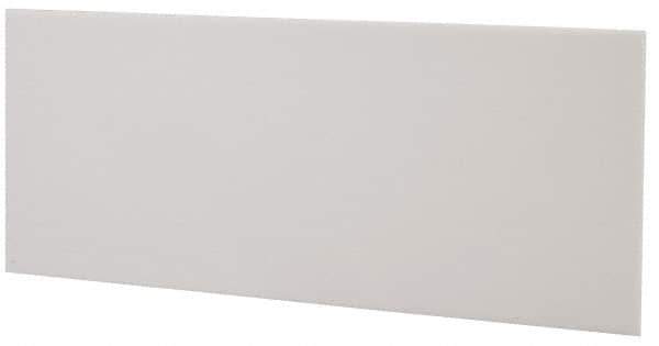 Made in USA - 2 Ft. Long x 4 Inch Wide x 1/8 Inch High, Virgin PTFE, Rectangular Plastic Bar - White, +/- 0.060 Tolerance - Industrial Tool & Supply