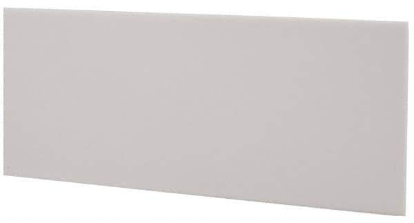 Made in USA - 4 Ft. Long x 4 Inch Wide x 1/8 Inch High, Virgin PTFE, Rectangular Plastic Bar - White, +/- 0.060 Tolerance - Industrial Tool & Supply