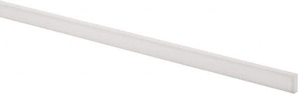 Made in USA - 4 Ft. Long x 1/2 Inch Wide x 3/16 Inch High, Virgin PTFE, Rectangular Plastic Bar - White, +/- 0.060 Tolerance - Industrial Tool & Supply