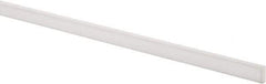 Made in USA - 4 Ft. Long x 1/2 Inch Wide x 3/16 Inch High, Virgin PTFE, Rectangular Plastic Bar - White, +/- 0.060 Tolerance - Industrial Tool & Supply