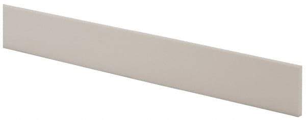 Made in USA - 4 Ft. Long x 1 Inch Wide x 3/16 Inch High, Virgin PTFE, Rectangular Plastic Bar - White, +/- 0.060 Tolerance - Industrial Tool & Supply