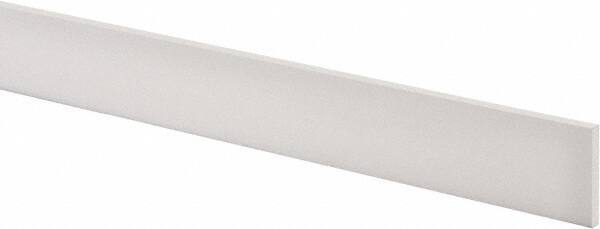 Made in USA - 1 Ft. Long x 1-1/2 Inch Wide x 3/16 Inch High, Virgin PTFE, Rectangular Plastic Bar - White, +/- 0.060 Tolerance - Industrial Tool & Supply