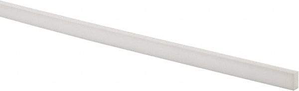 Made in USA - 4 Ft. Long x 1/2 Inch Wide x 1/4 Inch High, Virgin PTFE, Rectangular Plastic Bar - White, +/- 0.060 Tolerance - Industrial Tool & Supply
