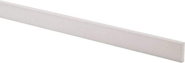 Made in USA - 4 Ft. Long x 1 Inch Wide x 1/4 Inch High, Virgin PTFE, Rectangular Plastic Bar - White, +/- 0.060 Tolerance - Industrial Tool & Supply