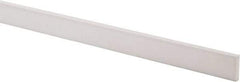 Made in USA - 4 Ft. Long x 1 Inch Wide x 1/4 Inch High, Virgin PTFE, Rectangular Plastic Bar - White, +/- 0.060 Tolerance - Industrial Tool & Supply