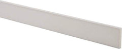 Made in USA - 3 Ft. Long x 1-1/2 Inch Wide x 1/4 Inch High, Virgin PTFE, Rectangular Plastic Bar - White, +/- 0.060 Tolerance - Industrial Tool & Supply