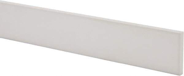 Made in USA - 1 Ft. Long x 2 Inch Wide x 1/4 Inch High, Virgin PTFE, Rectangular Plastic Bar - White, +/- 0.060 Tolerance - Industrial Tool & Supply