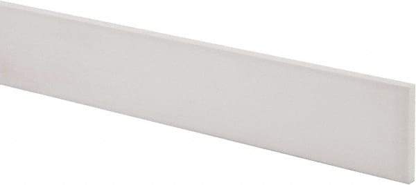 Made in USA - 2 Ft. Long x 2 Inch Wide x 1/4 Inch High, Virgin PTFE, Rectangular Plastic Bar - White, +/- 0.060 Tolerance - Industrial Tool & Supply