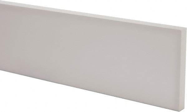 USA Sealing - 2' x 4" x 1/2" White PTFE (Virgin) Rectangular Bar - Industrial Tool & Supply