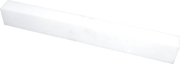 USA Sealing - 1' x 1-1/2" x 1" White PTFE (Virgin) Rectangular Bar - Industrial Tool & Supply