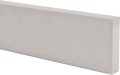 Made in USA - 1 Ft. Long x 4 Inch Wide x 1 Inch High, Virgin PTFE, Rectangular Plastic Bar - White, +/- 0.060 Tolerance - Industrial Tool & Supply