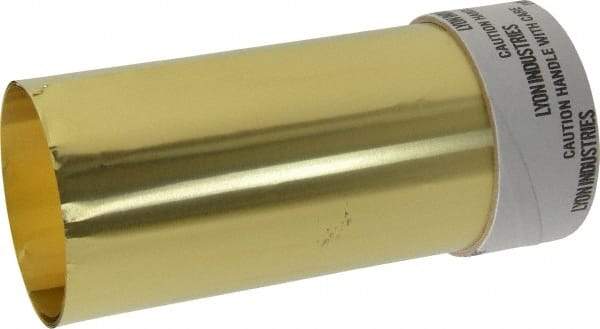 Made in USA - 5 Ft. Long x 6 Inch Wide x 0.001 Inch Thick, Roll Shim Stock - Brass - Industrial Tool & Supply