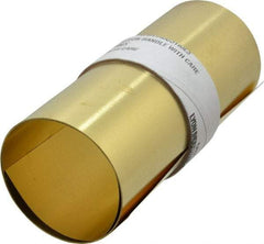 Made in USA - 5 Ft. Long x 6 Inch Wide x 0.004 Inch Thick, Roll Shim Stock - Brass - Industrial Tool & Supply