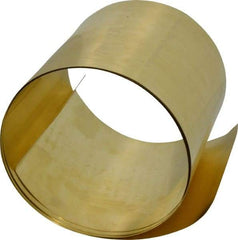 Made in USA - 5 Ft. Long x 6 Inch Wide x 0.008 Inch Thick, Roll Shim Stock - Brass - Industrial Tool & Supply