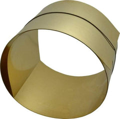 Made in USA - 5 Ft. Long x 6 Inch Wide x 0.015 Inch Thick, Roll Shim Stock - Brass - Industrial Tool & Supply