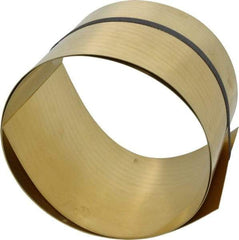 Made in USA - 5 Ft. Long x 6 Inch Wide x 0.031 Inch Thick, Roll Shim Stock - Brass - Industrial Tool & Supply