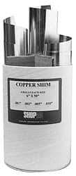 Made in USA - 100 Inch Long x 6 Inch Wide x 0.004 Inch Thick, Roll Shim Stock - Copper - Industrial Tool & Supply